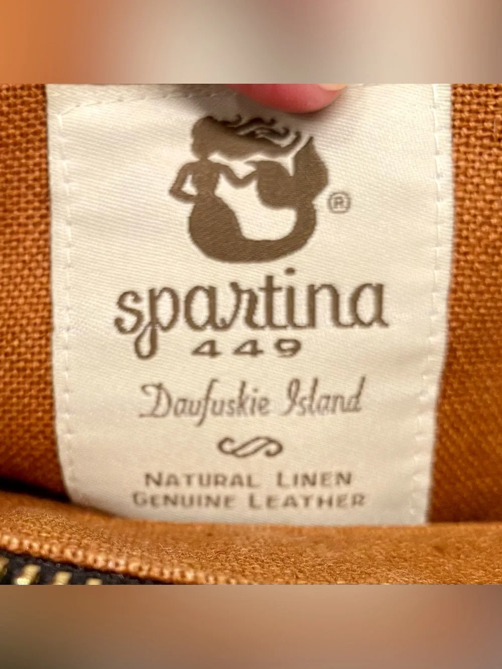 Spartina 449 Black & Cream Woven Check Tote with Tassels Linen/Leather